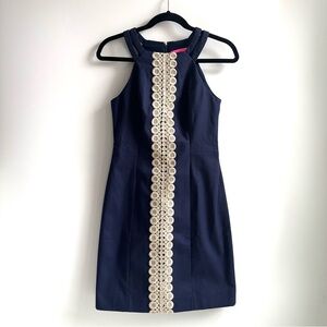 Lilly Pulitzer Pearl Stretch Shift Mini Dress 
True Navy Size 00